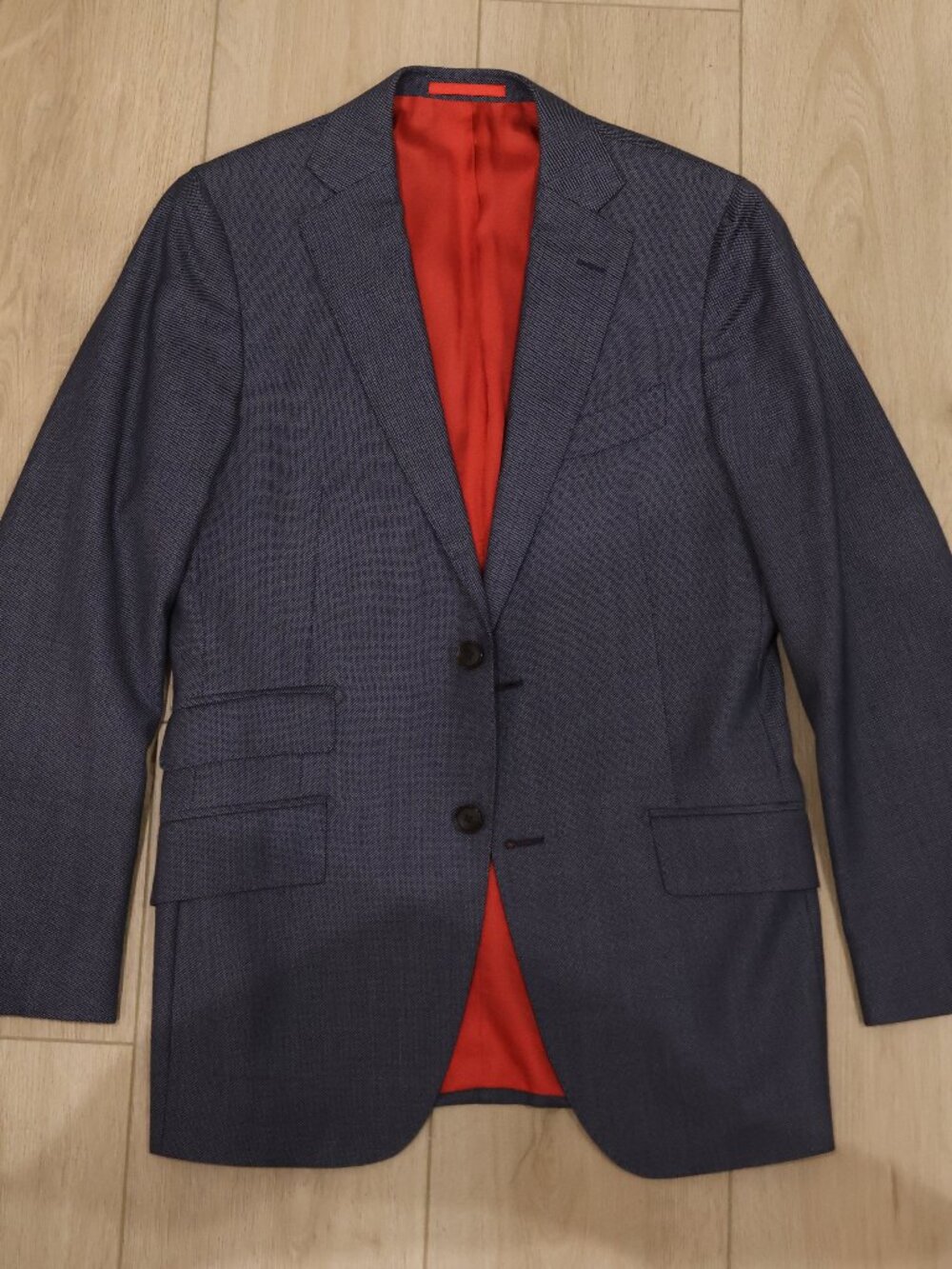 SuitSupply 34R Sienna Blue Birdseye Wool Jacket/Blazer
